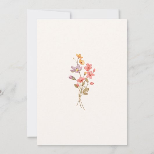 Herfst Herfst Wildflowers Wedding Kaart (Achterkant)