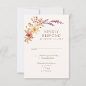 Herfst Herfst Wildflowers Wedding RSVP Kaartje (Voorkant)