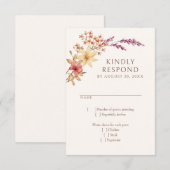 Herfst Herfst Wildflowers Wedding RSVP Kaartje (Voorkant / Achterkant)