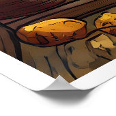 Herfst / Herfst Window Uitzicht van Vineyard Poste Poster (Hoek)