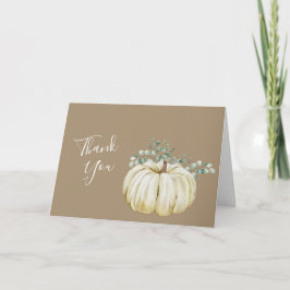 Herfst herfst witte pompoen groen foto bedankkaart