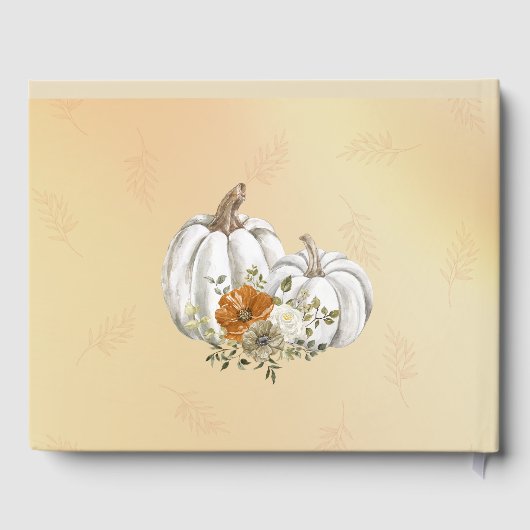 Herfst herfst witte pompoen roest bruiloft gastenboek (Achterkant)