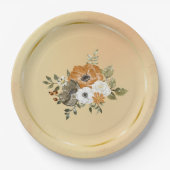 Herfst herfst witte roest bloemen papieren bordje (Voorkant)