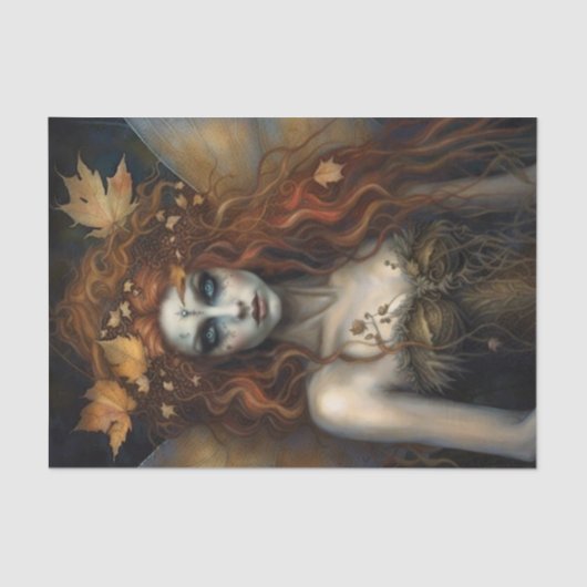 Herfst Herfst Woodland Gotische Fairy Decoupage Pa Tissuepapier (Voorkant)