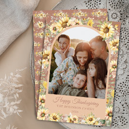 Herfst Herfst Zonnebloem Boerderij Happy Thanksgiv Feestdagenkaart