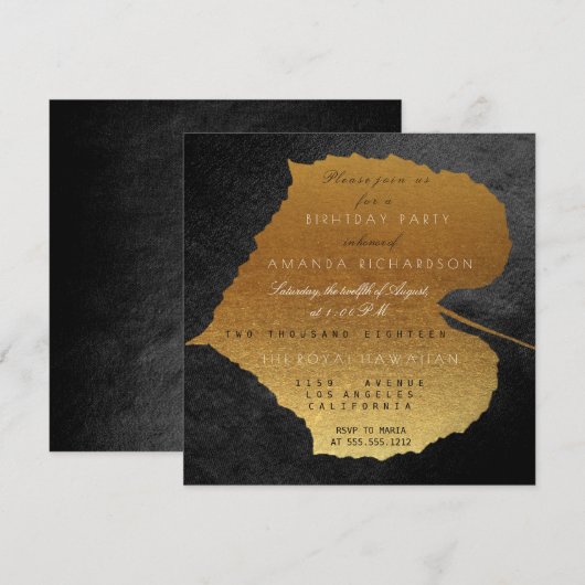 Herfst Herfst Zwart Gouden Bladeren Verjaardagsfee Kaart (Voorkant / Achterkant)