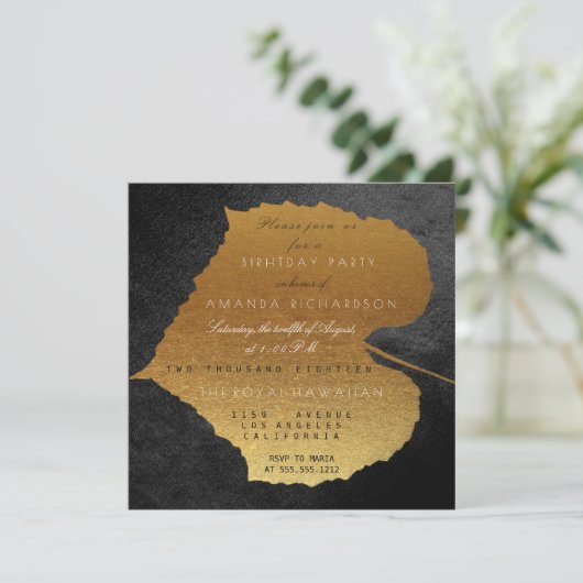 Herfst Herfst Zwart Gouden Bladeren Verjaardagsfee Kaart (Staand voorkant)