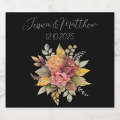 Herfst Herfst Zwart Rustieke Waterverf Bruiloft Bier Etiket (Enkel label)