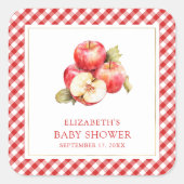 Herfst herfstappel van ons Baby shower Vierkante Sticker (Voorkant)