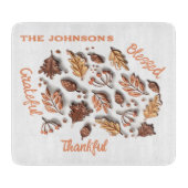 Herfst herfstbladeren Acorn 3D Modern familienaam Snijplank (Voorkant)