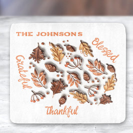 Herfst herfstbladeren Acorn 3D Modern familienaam Snijplank