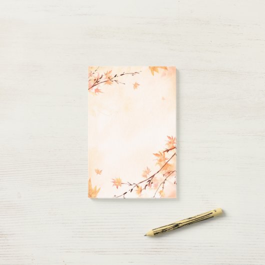 Herfst herfstbladeren bericht het merkt op post-it® notes (Op bureau)