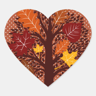 Herfst herfstbladeren boom november oogst hart sticker