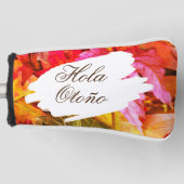 Herfst herfstbladeren bruin groen Sinaasappel golf Golfheadcover (Voorkant)