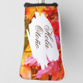 Herfst herfstbladeren bruin groen Sinaasappel golf Golfheadcover (Draai 90)