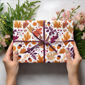 Herfst - Herfstbladeren & eikels Patroon Cadeaupapier