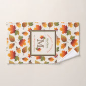 Herfst/Herfstbladeren Familie Monogram Thanksgivin Handdoek (Handdoek)