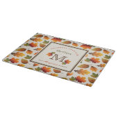 Herfst/Herfstbladeren Familie Monogram Thanksgivin Snijplank (Hoek)
