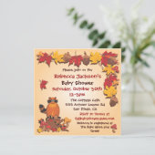 Herfst Herfstbladeren met wasbeer Baby shower Uitn Kaart (Staand voorkant)