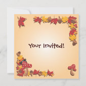 Herfst Herfstbladeren met wasbeer Baby shower Uitn Kaart (Achterkant)