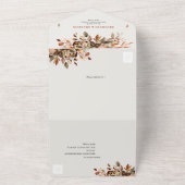 Herfst Herfstbladeren Rustieke Landelijke Boho Bru All In One Uitnodiging (Buitenkant)