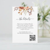 Herfst Herfstbladeren Rustieke Landelijke Boho Bru Informatiekaartje (Staand voorkant)