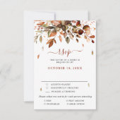 Herfst Herfstbladeren Rustieke Landelijke Trouw-RS RSVP Kaartje (Voorkant)