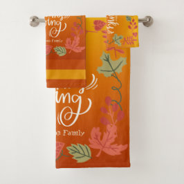 Herfst herfstbladeren Sinaasappel groen Happy Than Bad Handdoek