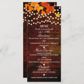 Herfst Herfstbladeren & String Lights Trouwmenu Menu (Voorkant / Achterkant)