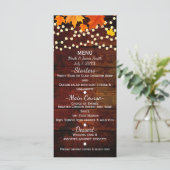 Herfst Herfstbladeren & String Lights Trouwmenu Menu (Staand voorkant)