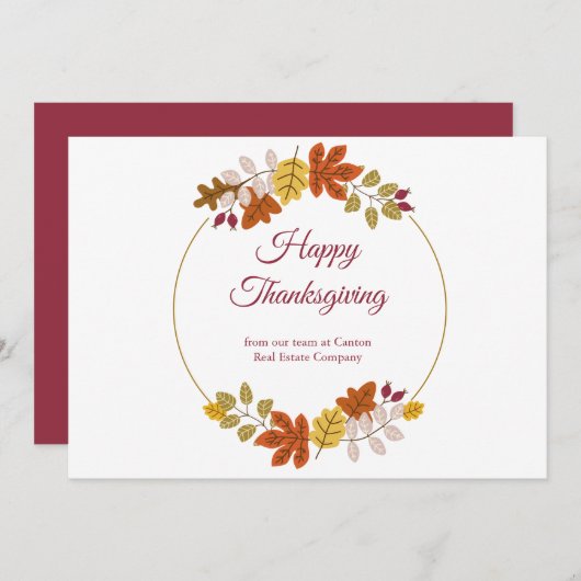 Herfst herfstbladeren Thanksgiving Feestdagenkaart (Voorkant / Achterkant)