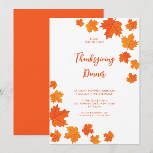 Herfst herfstbladeren Thanksgiving Kaart (Voorkant / Achterkant)