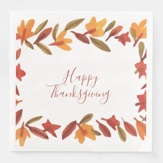 Herfst herfstbladeren Thanksgiving Servet (Voorkant)