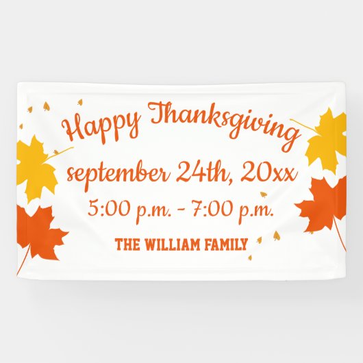 Herfst herfstbladeren Thanksgiving Spandoek (Horizontaal)