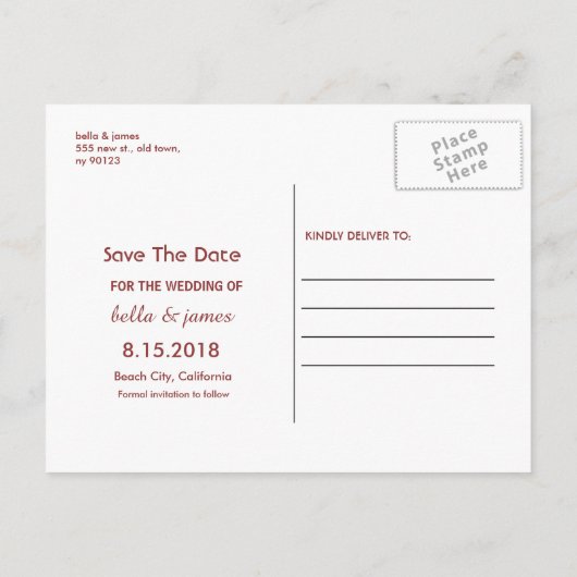 Herfst Herfstbladeren Trouw Save The Date Kaarten (Achterkant)