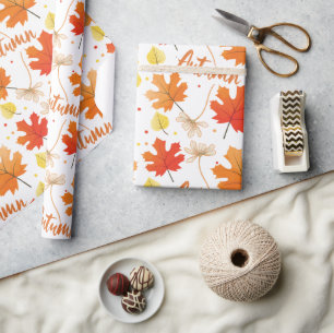Herfst herfstbladeren vallen cadeaupapier