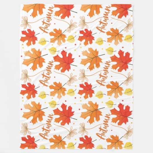 Herfst herfstbladeren vallen fleece deken (Voorkant)