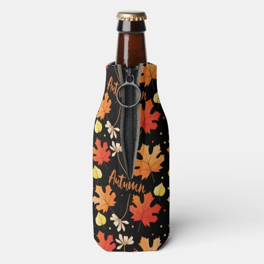 Herfst herfstbladeren vallen flesjeskoeler (Fles Achterkant)