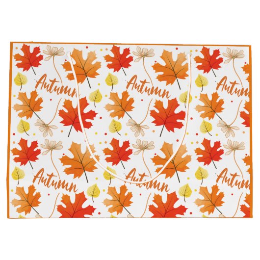 Herfst herfstbladeren vallen groot cadeauzakje (Achterkant)