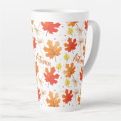 Herfst herfstbladeren vallen latte mok (Rechterhoek)