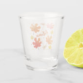 Herfst herfstbladeren vallen shot glas (Achterkant)