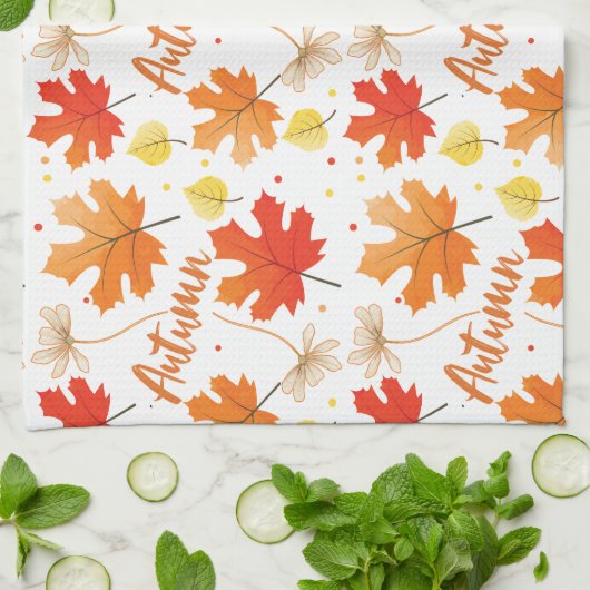 Herfst herfstbladeren vallen theedoek (Gevouwen)