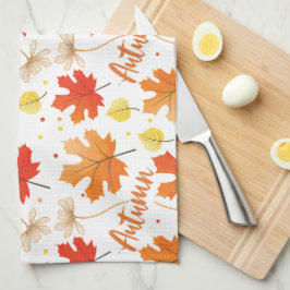 Herfst herfstbladeren vallen theedoek