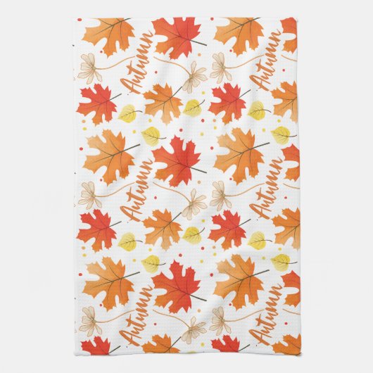 Herfst herfstbladeren vallen theedoek (Verticaal)