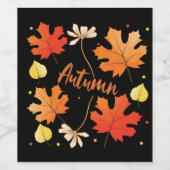 Herfst herfstbladeren vallen wijn etiket (Enkel label)