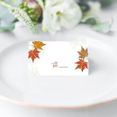 Herfst herfstbladeren Waterverf bruiloft Plaatskaartje