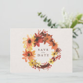Herfst / Herfstbloemen bruiloft Bewaar de datum Save The Date (Staand voorkant)