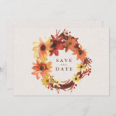 Herfst / Herfstbloemen bruiloft Bewaar de datum Save The Date (Voorkant / Achterkant)