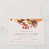 Herfst / Herfstbloemen bruiloft RSVP Kaartje (Voorkant / Achterkant)