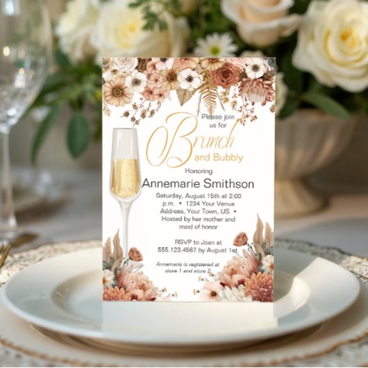 Herfst Herfstbloemen Brunch en Bubbly Kaart